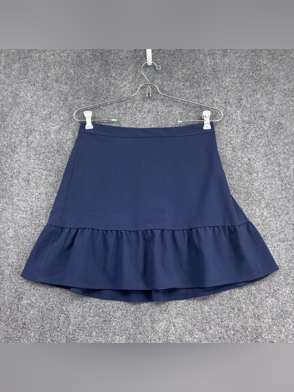 J Crew Blue Preppy School Girl Academia Flounce Ruffle Hem Mini Skirt Women’s 4